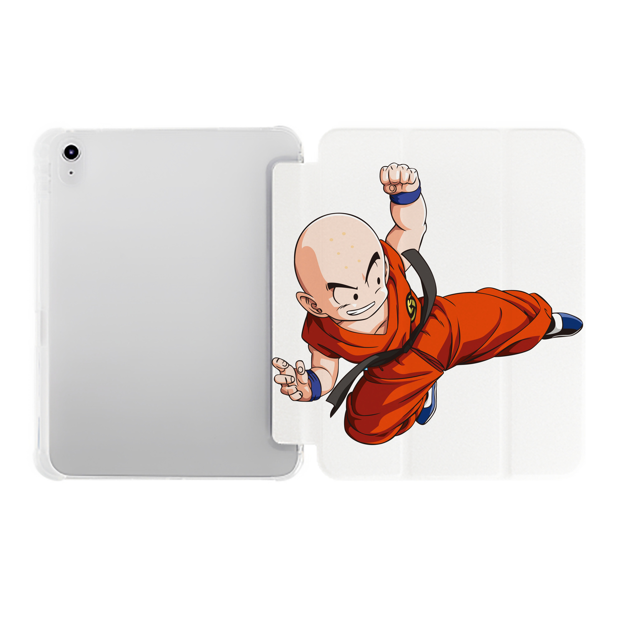 （画像用） ドラゴンボール クリリン DRAGON BALL krillin IPad ケース ペン収納付き 三つ折りスタンド PUレザー×シリコン 対応機種9.5/10.5/10.9インチ